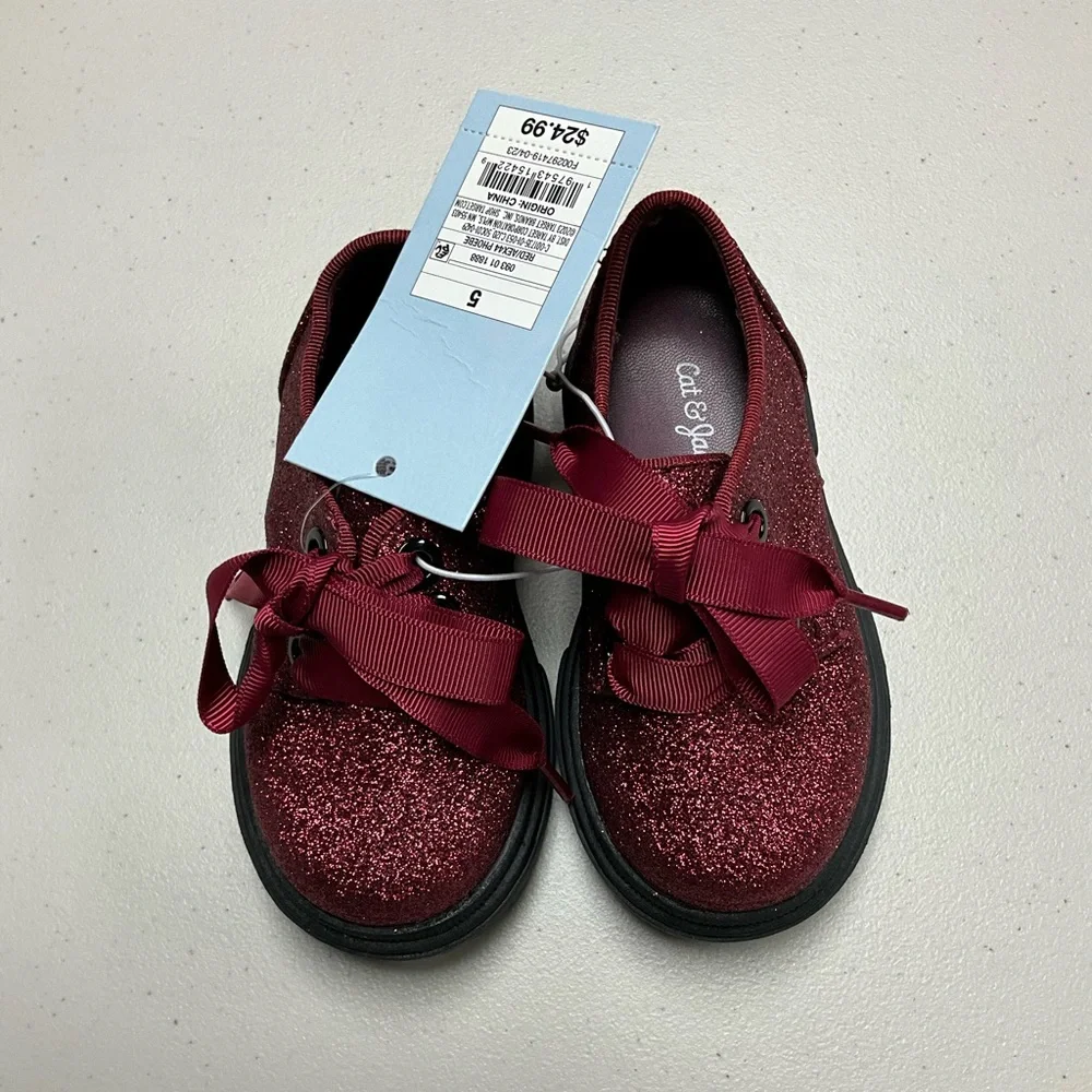 Toddler Girls' Phoebe Oxford Lace-Up Shoes - Cat & Jack Red 5T